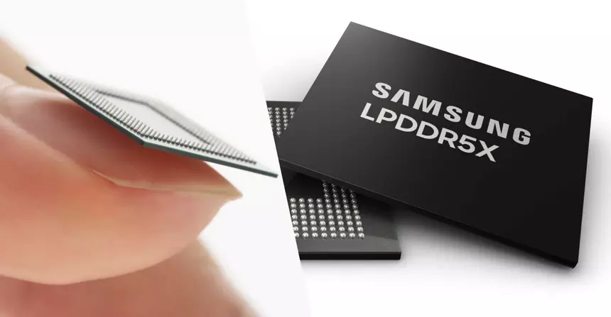 Samsung запустила производство памяти LPDDR5X толщиной с ноготь